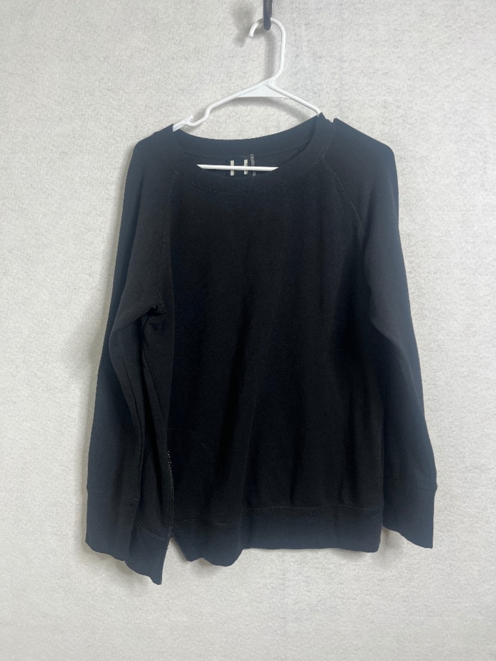 H by Bordeaux Black Zip Detail Sweatshirt Small Athleisure Pullover